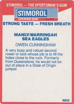 1990 Stimorol NRL #78 Owen Cunningham Back